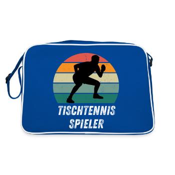 Tischtennisspieler - Retro Tasche - Blau/Weiß - Hinten