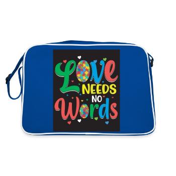 Love needs no words. Langage universel - Sac Retro - bleu/blanc - Dos