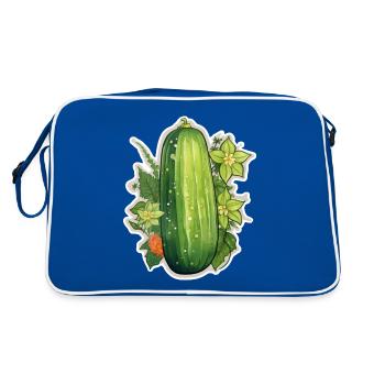 Gurke - Retro Tasche - Blau/Weiß - Hinten