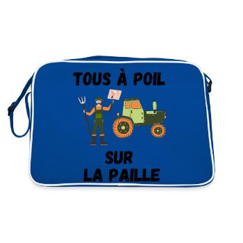 Tous à poil sur la paille - Sac Retro - bleu/blanc - Dos