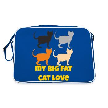 my big fat catlove - Retro Tasche - Blau/Weiß - Hinten