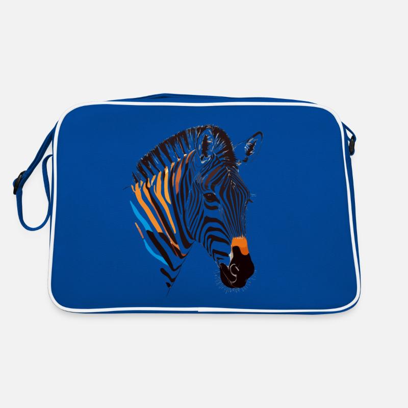 Zebra Vector Art with Vibrant Colors Illustration Retro Bag