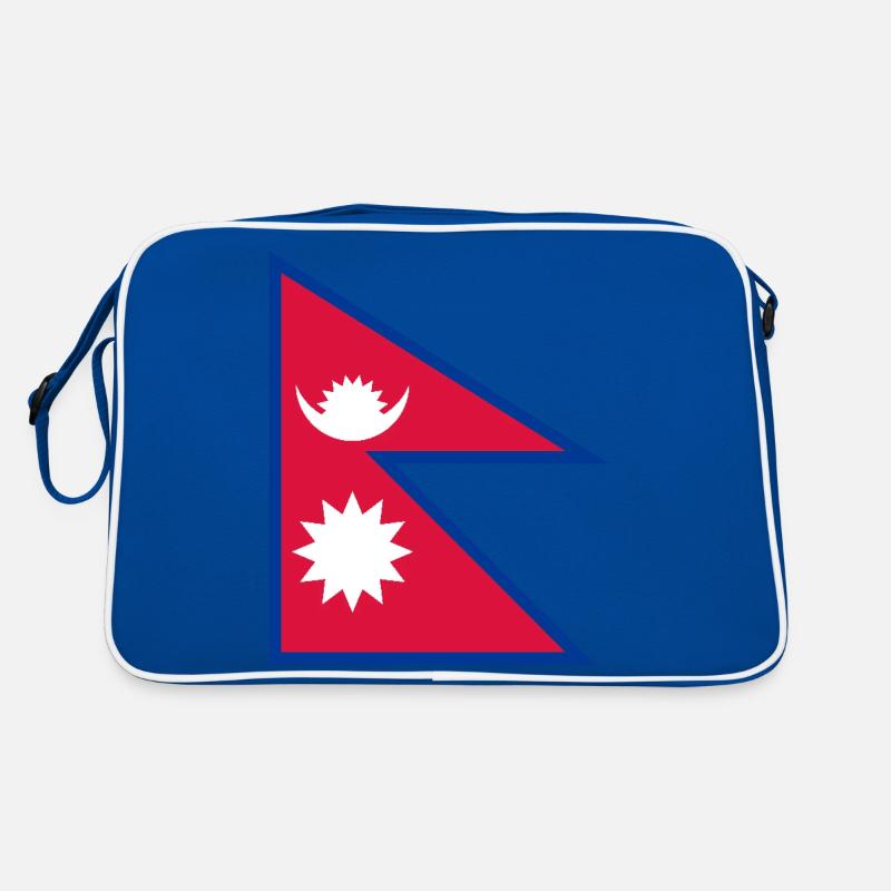 Nepal - Retro Tasche - Blau/Weiß