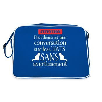 J aime les chats humour chat - Sac Retro - bleu/blanc - Dos