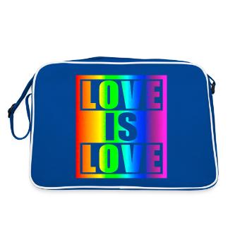 Love is love - Retro Tasche - Blau/Weiß - Hinten