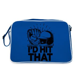 I'd Hit That Funny Baseball Fan - Retro Bag - blue/white - Back