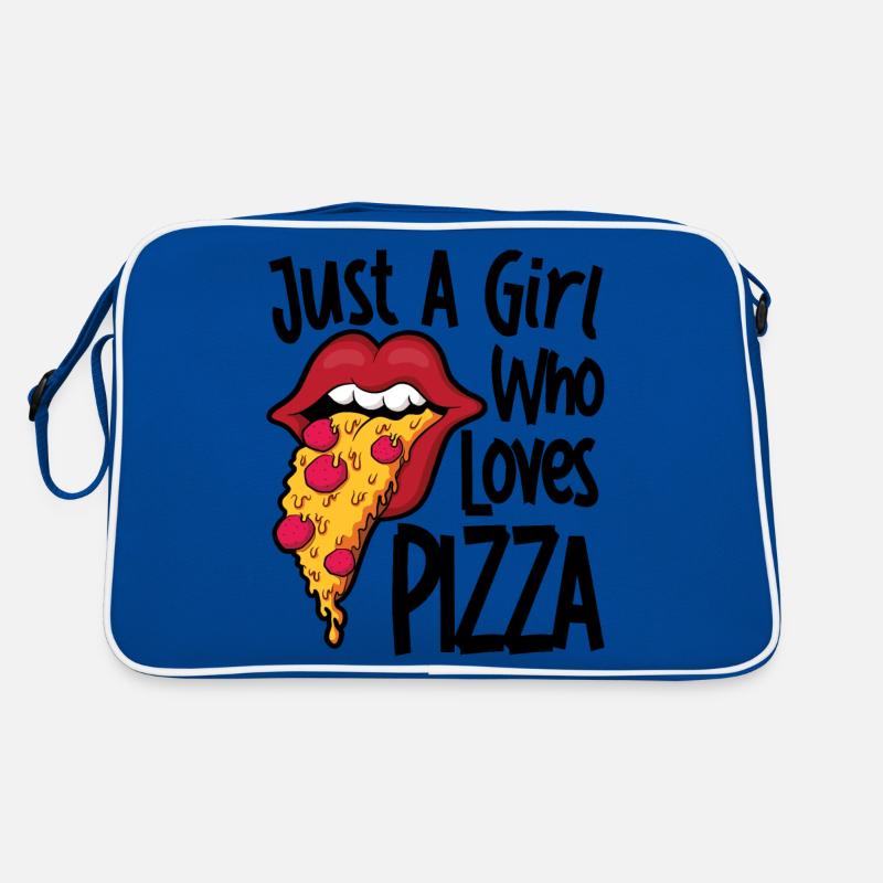 Nur ein Mädchen, das Pizza liebt Lustige Pizza Retro Tasche