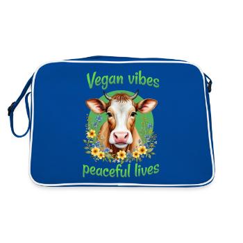 Vibrations végétaliennes, vies paisibles - Sac Retro - bleu/blanc - Dos