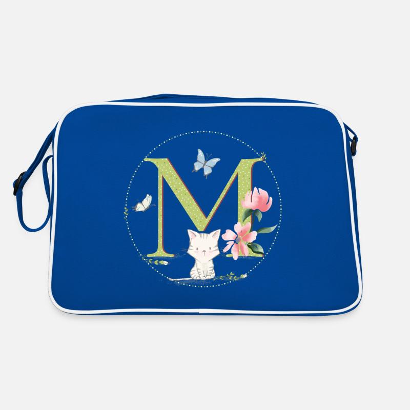 Initial letter M with cat Retro Bag