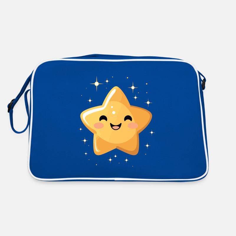 Lachender Stern Nachthimmel Spass Geschenk Retro Tasche