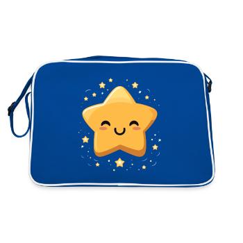 Laughing Star Night Sky Fun Gift - Retro Bag - blue/white - Back