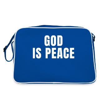 Dieu est paix - Citations chrétiennes - Sac Retro - bleu/blanc - Dos
