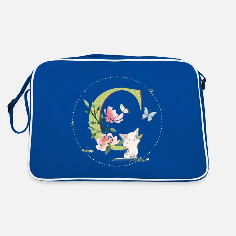 Lettre initiale C avec chat Sac Retro