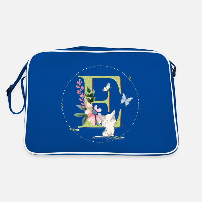 First letter E with cat Retro Bag