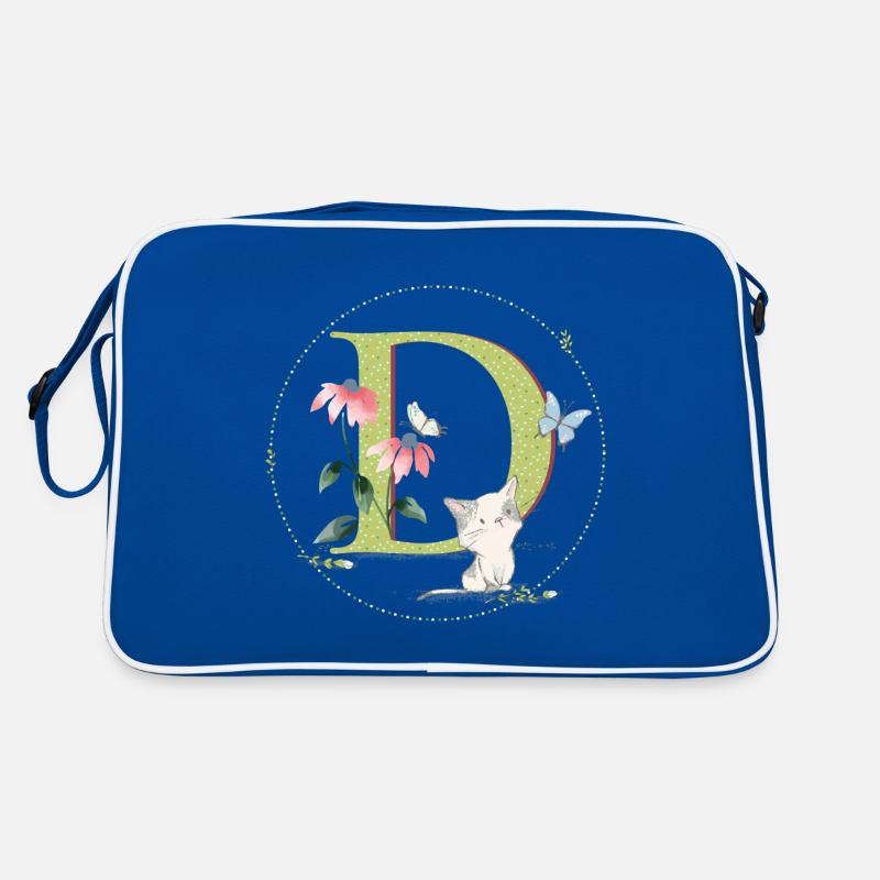 Initial letter D with cat Retro Bag