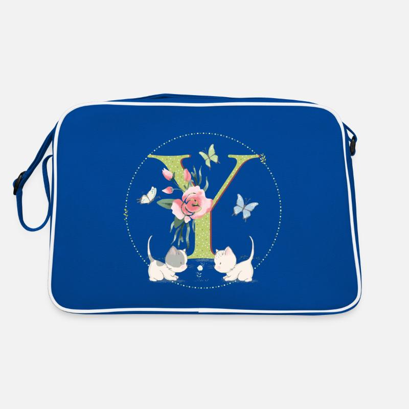 Lettre initiale Y avec chat Sac Retro