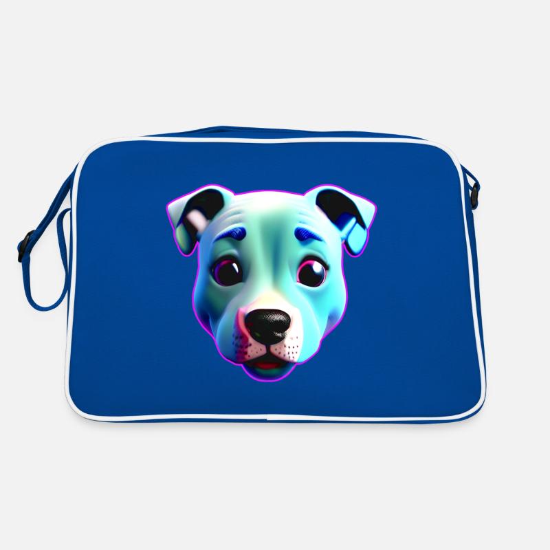 Mignon bébé pitbull dog dans un style comique coloré Sac Retro