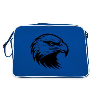 Silhouette de tête d’aigle - Sac Retro - bleu/blanc - Dos
