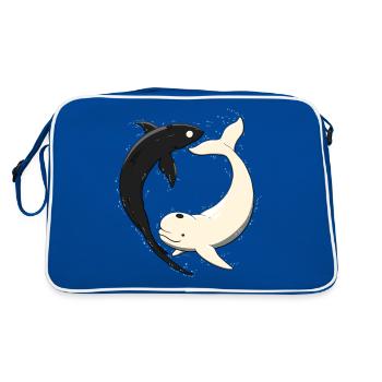 Yin & Yang - Retro Bag - blue/white - Back