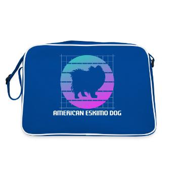 Amoureux des chiens esquimaux rétro américains - Sac Retro - bleu/blanc - Dos