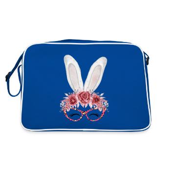 Cute Bunny Girl - Retro Tasche - Blau/Weiß - Hinten