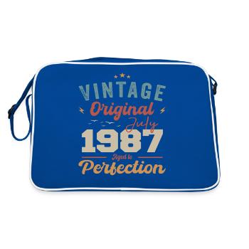 Juillet 1987 Anniversaire Juillet 1987 Original 1987 Juillet - Sac Retro - bleu/blanc - Dos