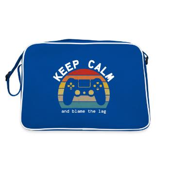 Keep Calm Blame the Lag- gift idea for gamers - Retro Bag - blue/white - Back