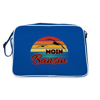 Moin Basin with Seagull in Retro Style Bansin - Retro Bag - blue/white - Back