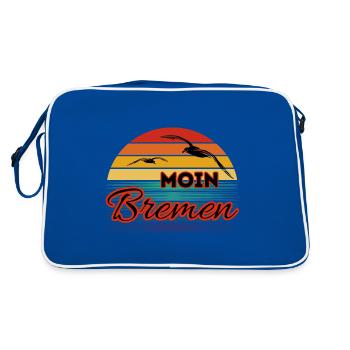 Moin Bremen with Seagull in Retro Style - Retro Bag - blue/white - Back