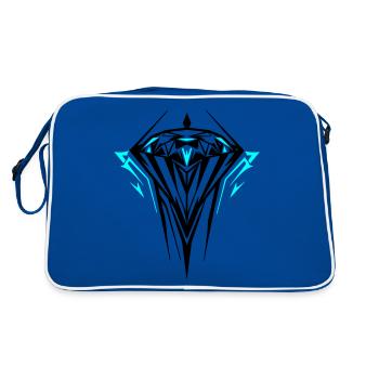 Diamond Jewel Gemstone - Retro Bag - blue/white - Back