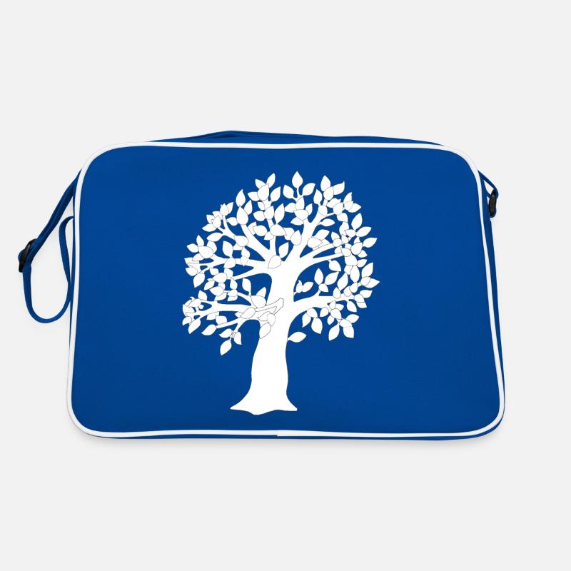 Weißer Baum Retro Tasche