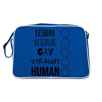 WE ARE ALL HUMANS - Retro Bag - blue/white - Back