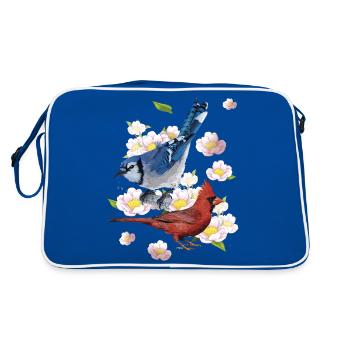 The Northern Cardinal and the Blue Jay - Retro Bag - blue/white - Back