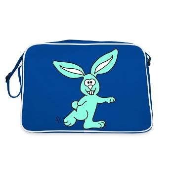 Rabbit | Rabbit | Vectorgraphic 3colors - Retro Bag - blue/white - Back
