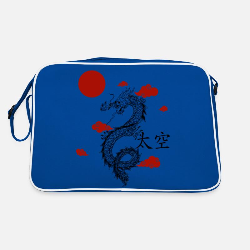 Drache - Retro Tasche - Blau/Weiß