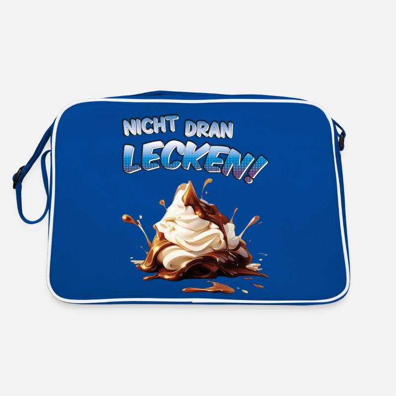 Nicht dran lecken! Eis - Retro Tasche - Blau/Weiß