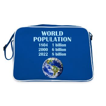 WORLD POPULATION - Retro Bag - blue/white - Back