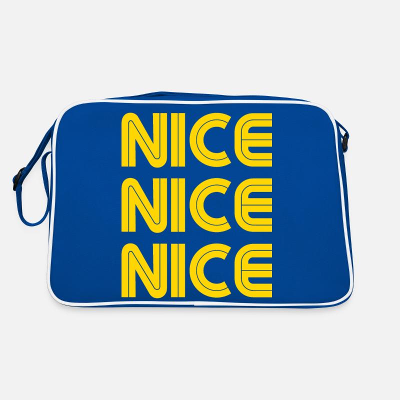 Nice Nice Nice - Retro Tasche - Blau/Weiß