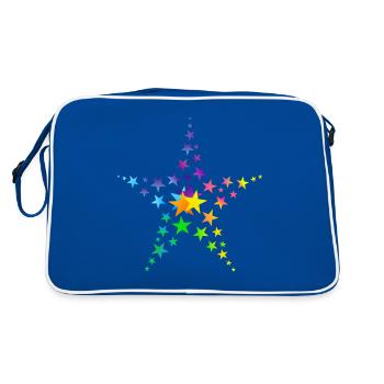 Étoiles étoiles colorées beaucoup d’étoiles - Sac Retro - bleu/blanc - Dos