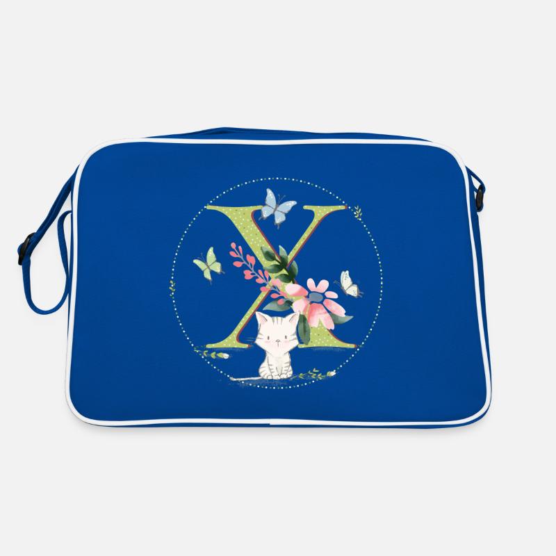 Lettre initiale X avec chat Sac Retro