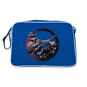 Motocross - Retro Tasche - Blau/Weiß - Hinten
