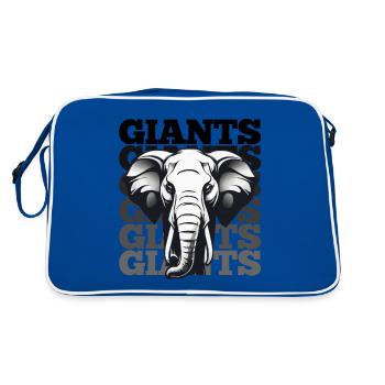 MAJESTIC ELEPHANT: EINE ZEITLOSE HOMMAGE AN GIGANTEN - Retro Tasche - Blau/Weiß - Hinten