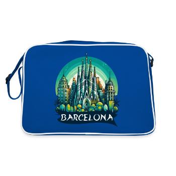 BARCELONE ESPAGNE LA SAGRADA FAMILIA CHURH COLORÉ - Sac Retro - bleu/blanc - Dos