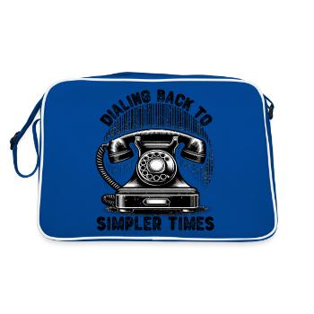 DIALING BACK TO SIMPLER TIMES, VINTAGE TELEPHONE - Retro Bag - blue/white - Back
