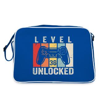 Level 36 Unlocked 36 Year Old Birthday Gift - Retro Bag - blue/white - Back