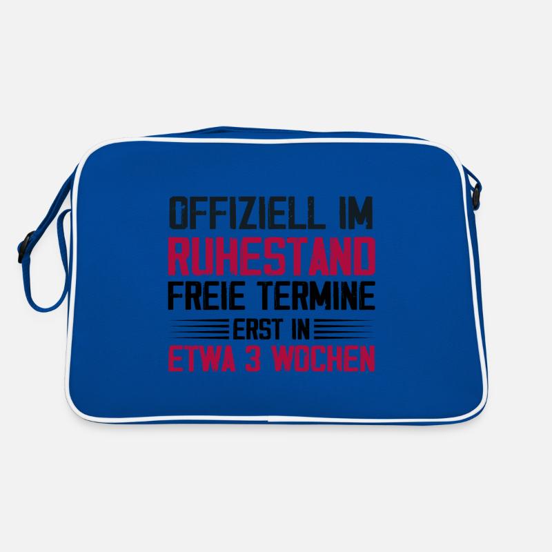 Offiziell Im Ruhestand - Retro Tasche - Blau/Weiß
