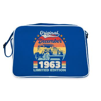 Décembre 1963 Cadeau d’anniversaire Décembre 1963 - Sac Retro - bleu/blanc - Dos