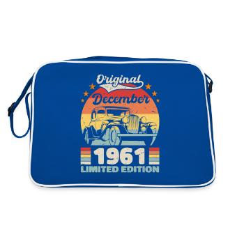 December 1961 Birthday present December 1961 - Retro Bag - blue/white - Back