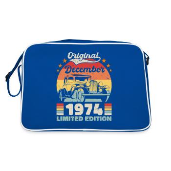 December 1974 Birthday present December 1974 - Retro Bag - blue/white - Back