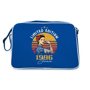 Millésime 1996 - Né en Juin 1996 - Sac Retro - bleu/blanc - Dos